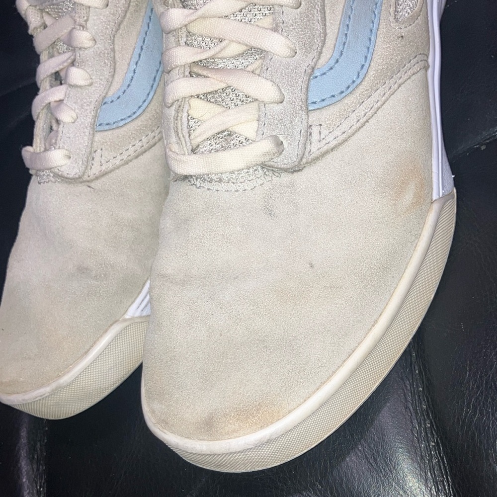 Vans men’s size 7 1/2 grey/ Beige / light blue Sneakers / runners SOME WEAR - Picture 12 of 16